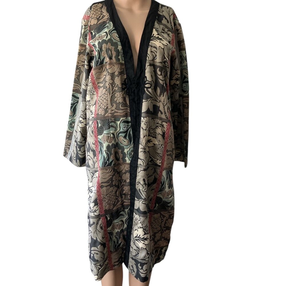 Citron Santa Monica Brocade Duster Kimono Cardigan Size L